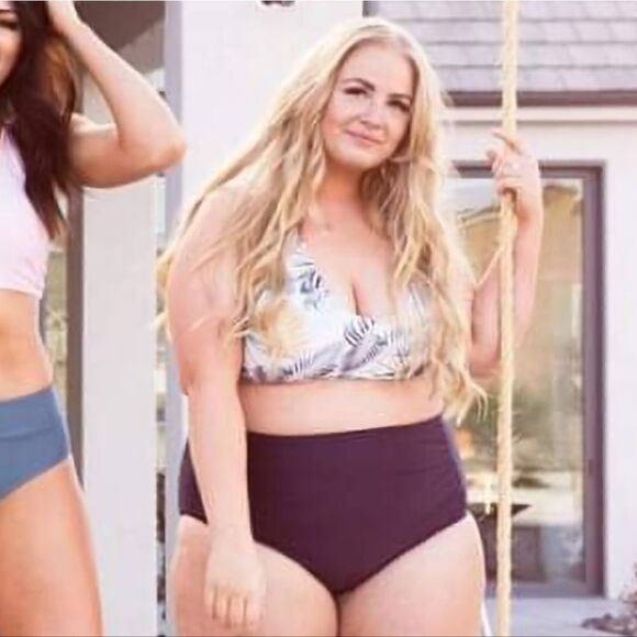 Purple High Waist Ruched Full Coverage Swimsuit Bottom - Picture 11 of 15